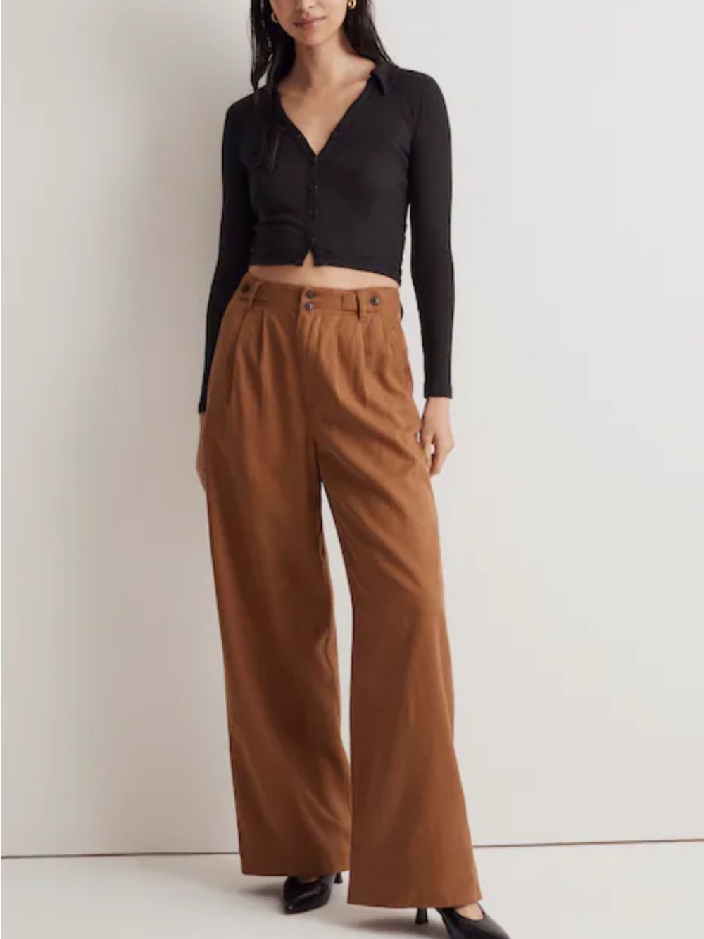 Madewell The Harlow Wide-Leg Pant in Acorn - Picture 2 of 15